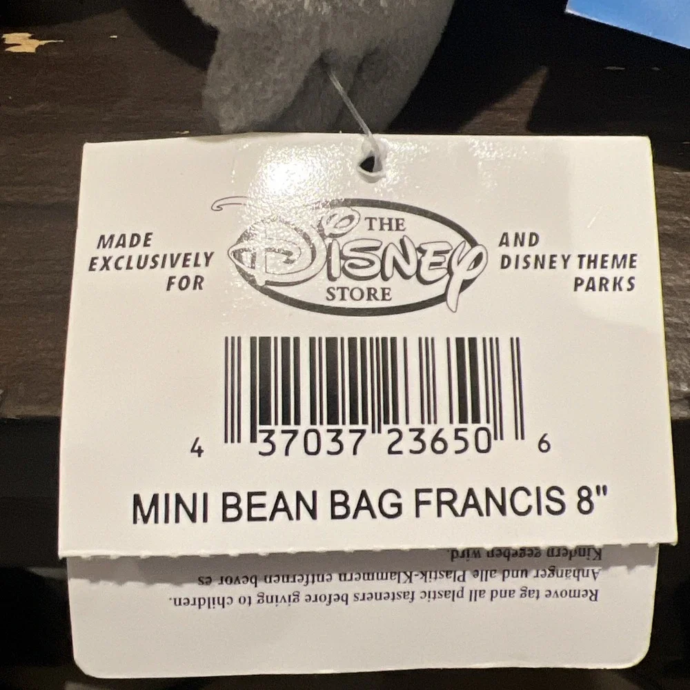Francis Mini Bean Bag A Bugs Life Plush The‎ Disney Store Stuff Toy 8